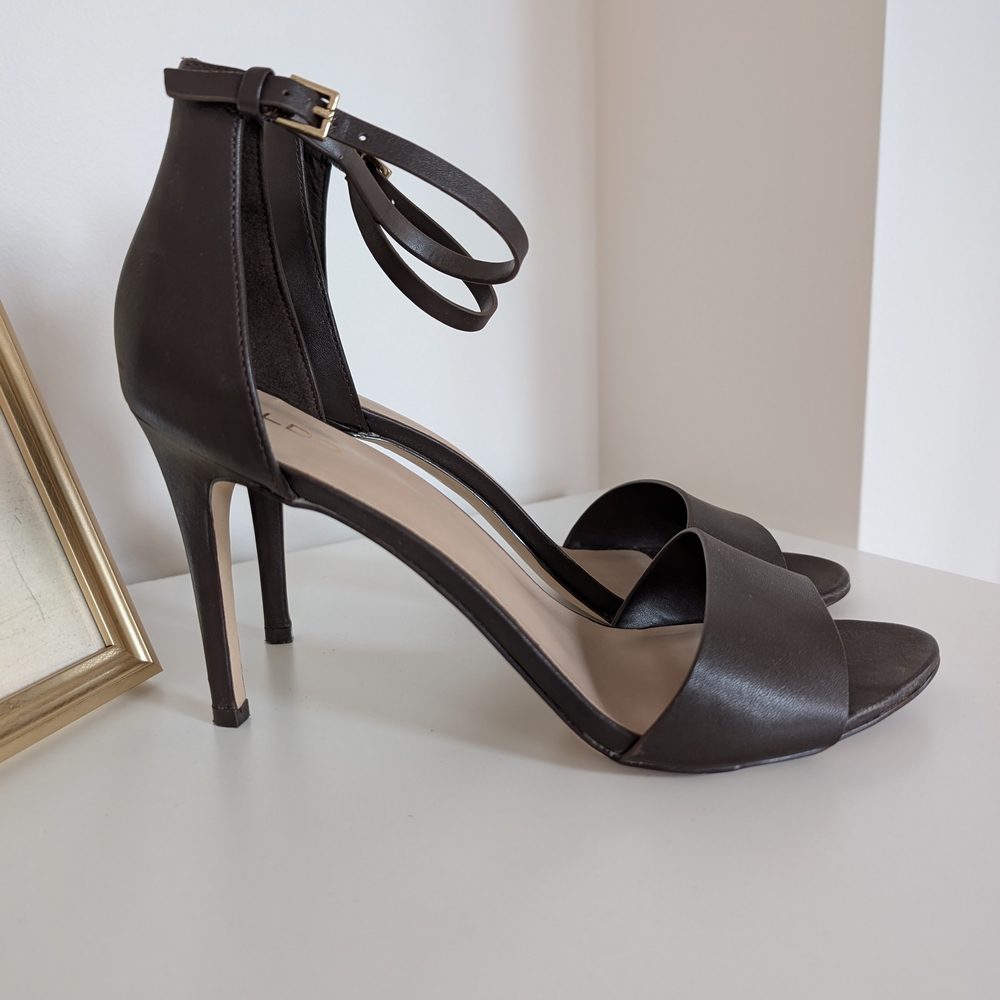 Elegant Brown High Heel Sandals